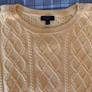 NWOT Talbots Yellow Cable Knit Sweater